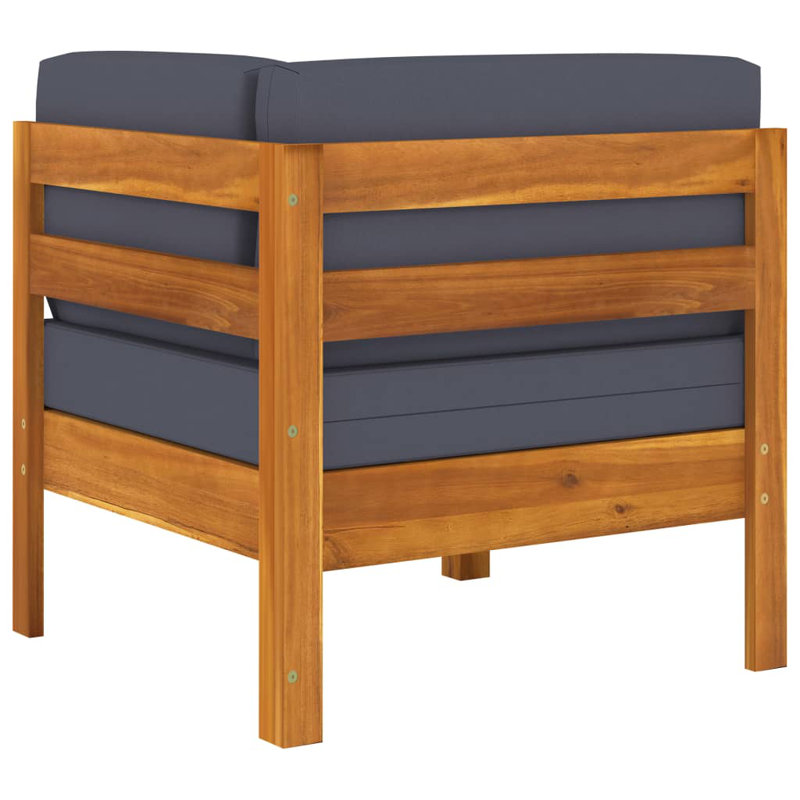Ensemble de patio avec coussins Nordista, Gris foncé