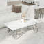 Ensemble de 3 tables basses de salon en faux marbre et argent avec 3 tables de bout-1983883731