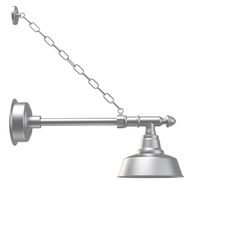 Vandervliet LED Wall Light, 9" H x 10" W x 26" D, Galvanized Silver
