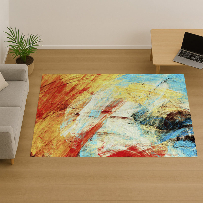 Abstract Area Rug, Runner 70 x 140 cm