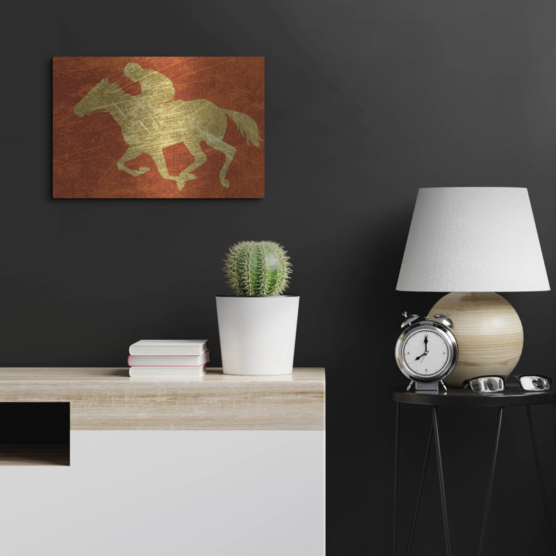 «Gold Jockey On Red» par Irena Orlov, H 16 po x l 24 po