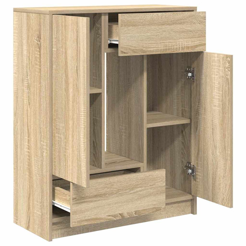 Sideboard With Drawers And Doors 73X31x90 Cm, Sonoma Oak