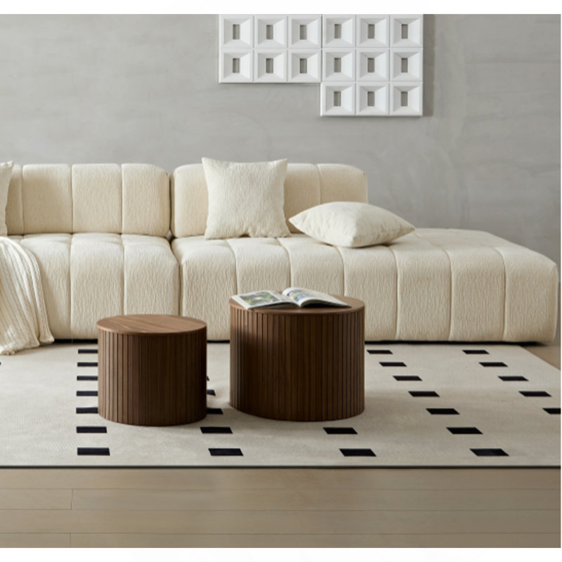 Ensemble de tables gigognes en panneau de fibres à densité moyenne, ensemble de 2 pièces