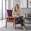 Fauteuil de style Mid-Century moderne de 25 po de largeur, aubergine-133587789