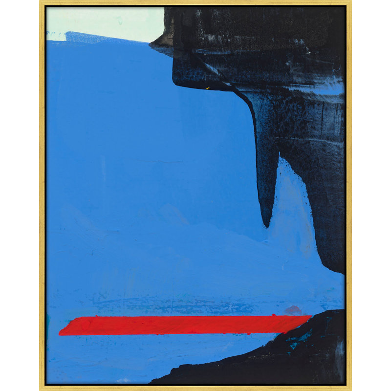 Beneath The Blue 3 Painting by Andrea Stokes, 25" H x 20" W x 1.37" D, Gold Framed