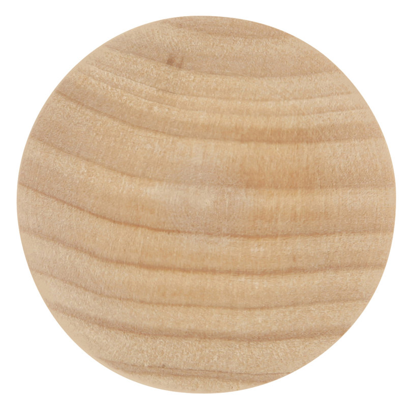 Unfinished Natural Wood Round Cabinet Knob with Mounting Hardware