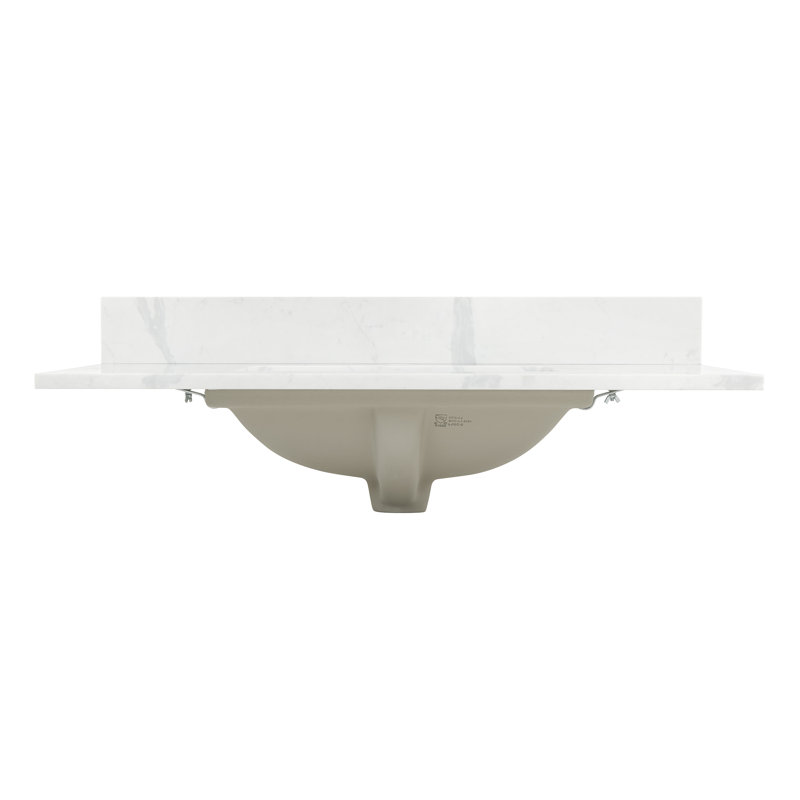 Arbios 36" Calacatta White Quartz Vanity Top with Sink