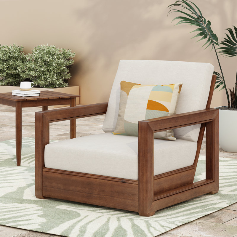 Donnie Acacia Outdoor Lounge Chair, Mocha