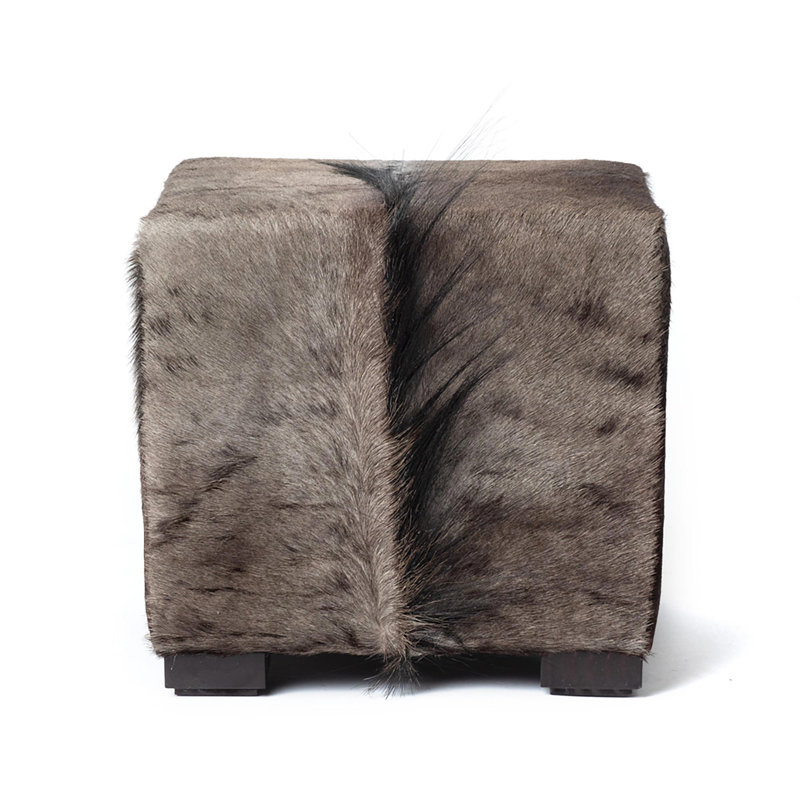 Wildebeest Hide Cube Ottoman