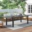 Argyri Extendable Metal Frame Powder-coated Outdoor Patio Dining Table