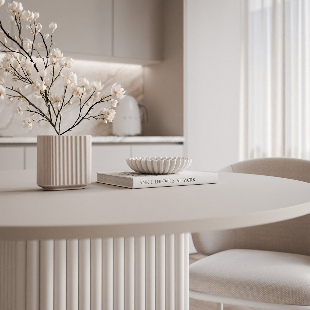 LORA 100 cm round table, non-extendable with a metal base