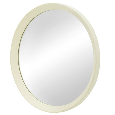 Cream Colored Mango Wood Wall Mirror - Elevate Your Decor Transitional Brighten Up Living Area