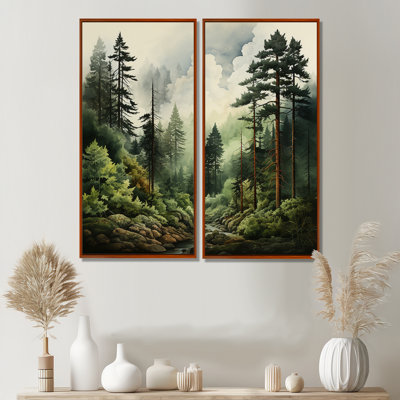 Pine Tree Forest - Green Traditional Wall Decor