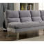 Canapé de futon de style contemporain avec pieds chromés convertibles en lit avec pieds de soutien supplémentaires, finition gris primaire