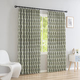 Fabdivine 27x89 Inches, Gray or Brown Floral Pattern 2 Panel Set, Pinch Pleated Curtain Handmade Block Print Bohemian Soft Pure Linen Fabric with Blackout Kitchen, Room Darkening, Mor Mukut