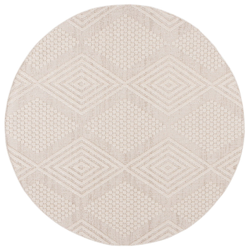Deveah Performance Geometric Rug, Round 6'7"