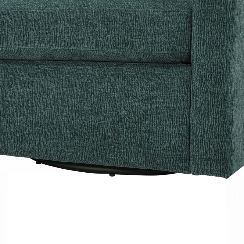 Sutton Peacock Swivel Barrel Chair with Soft Performance Fabric and 360-Degree Swivel for Comfortable Seating, Peacock