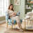 Lemley Floral Velvet Barrel Accent Chair With Lumbar Pillow - Mid Century Modern Upholstered Small Space Reading Chair With Gold Metal Legs For Living Room, Bedroom-1966262971-1966262913