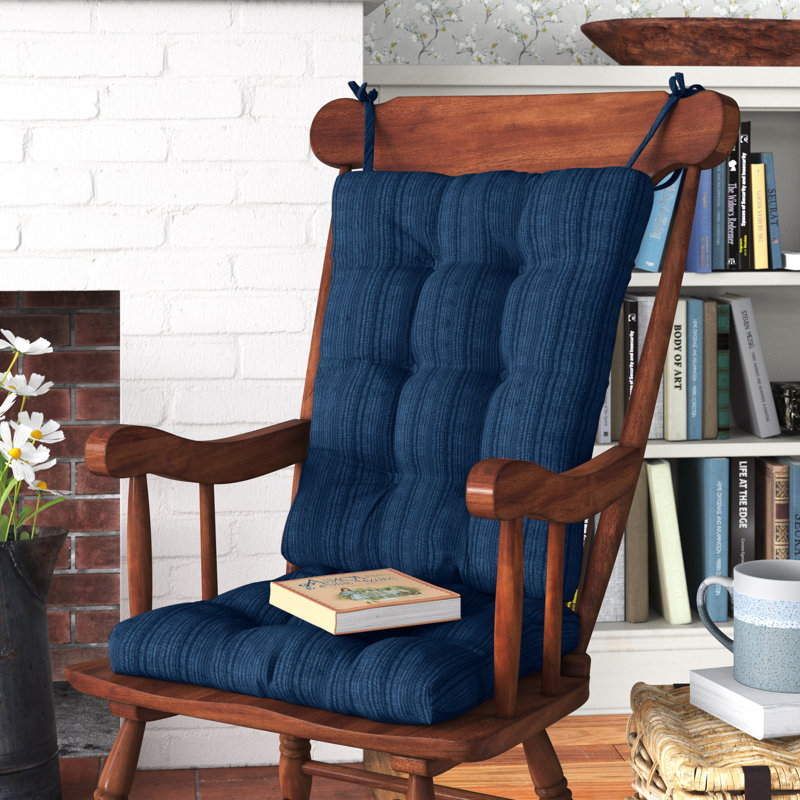 Ensemble de coussins de chaise berçante antidérapants, Bleu saphir