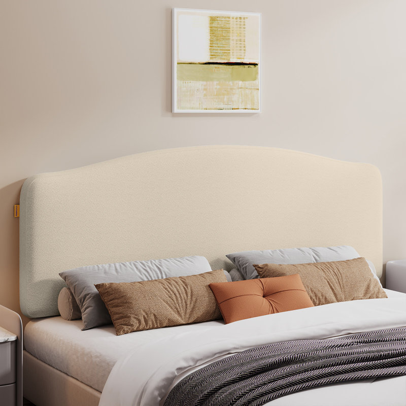 Upholstered Headboard with Ergonomic Wedge Backrest and Adjustable Height for 8"-14" Mattress, Scratch-Resistant Towel Velvet