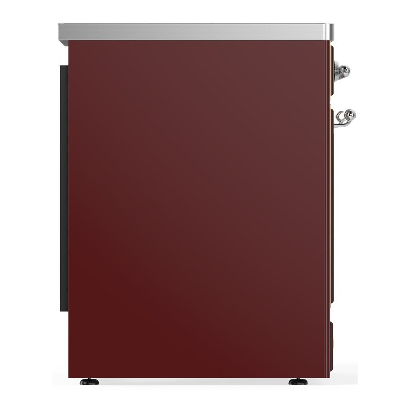 Majestic III Series 30 Inch Induction Range with 4 Induction Elements in Burgundy (Chrome Trim), Chrome, Burgundy