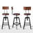 Borotice Swivel Pine Solid Wood Adjustable Height Counter Stool with Iron Frame-371390146-364351695