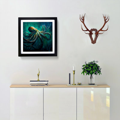 Octopus Palette Knife Painting - Framed Print