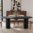 86" Black Wood Double Pedestal Base Oval Dining Table