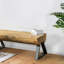 Banc de jardin en béton style tronc d'arbre