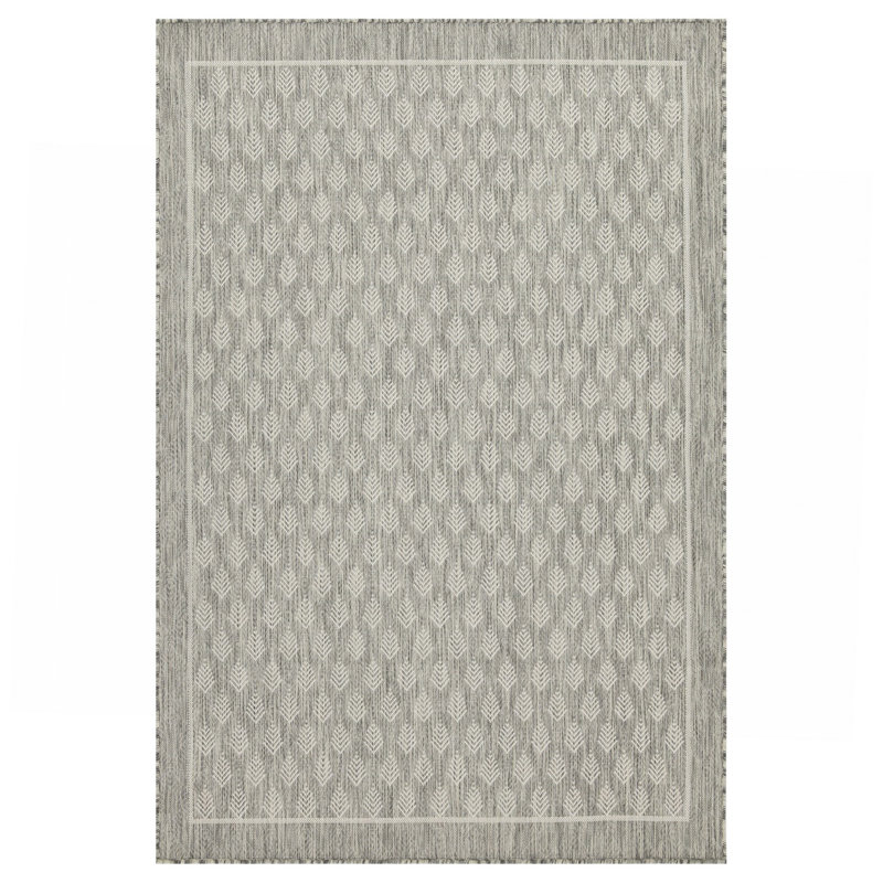 Silver  Indoor/Outdoor Area Rug, Rectangle 7'10" x 10'3"