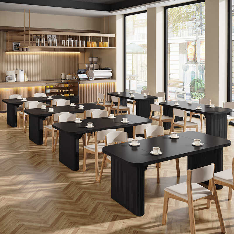 Modern Dining Table, Wood Kitchen Table, Black