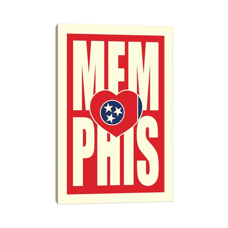Memphis Typography Heart by Benton Park Prints - Wrapped Canvas Gallery-Wrapped Canvas Giclée, 152.5 cm H x 101.5 cm W