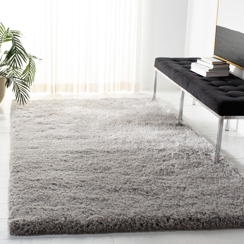 Tapis argenté à poils longs Franklynn, Rectangle 5 pi x 8 pi