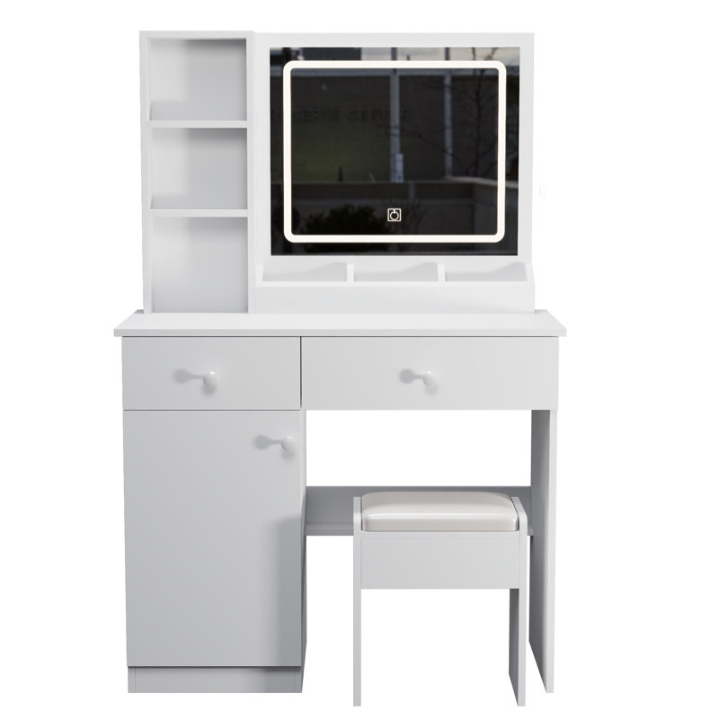 Bureau de coiffeuse avec miroir et lumières pour le maquillage Fashion