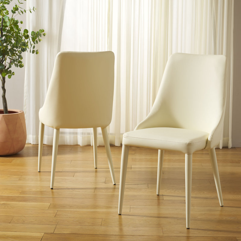 Chaise d'appoint rembourrée H 19,1 po Bohy, PU crème au beurre
