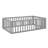 Full Size Wood Daybed Frame with Fence, Gray（No Slat）-528760442-491326514