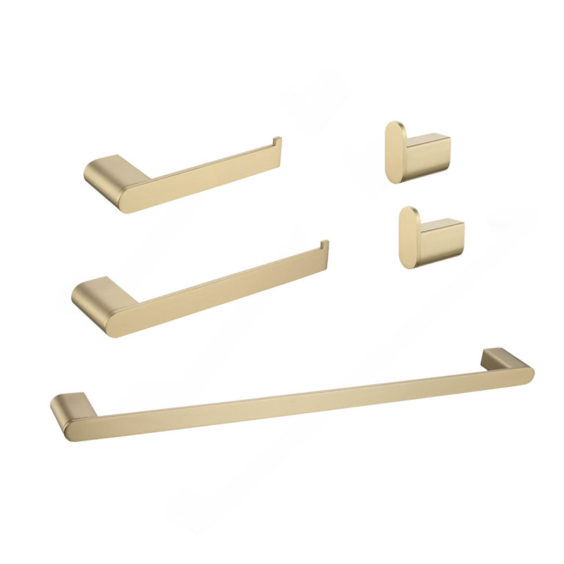 5- Piece Bathroom Hardware Set, Brushed Gold