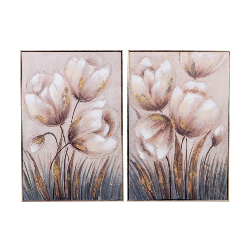 Flowers - 2 Piece Painting on Canvas