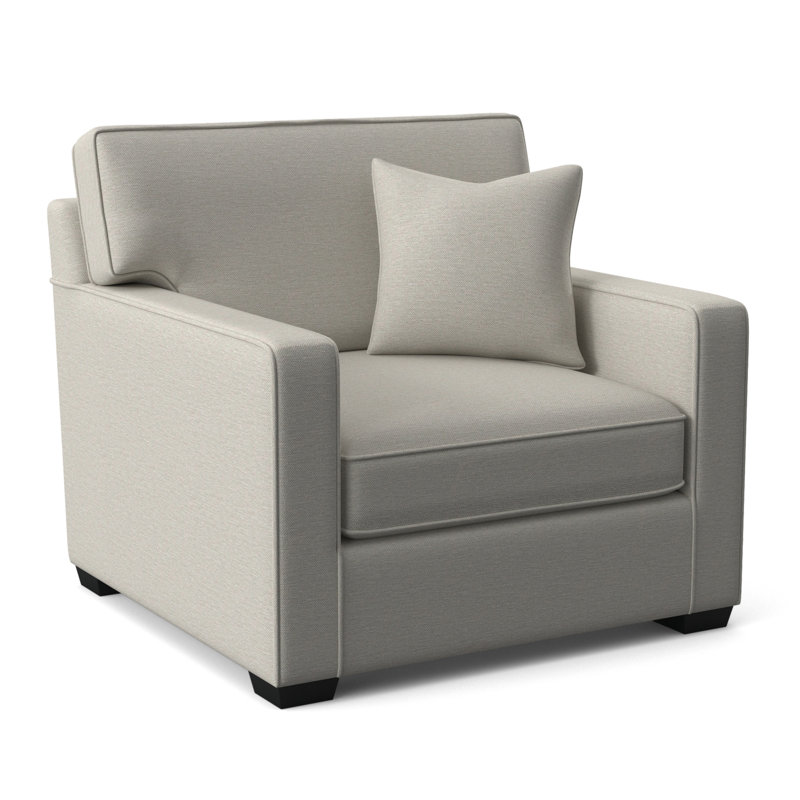 Gramercy Park Upholstered Accent Chair, Black Finish, White Performance Fabric