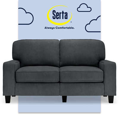 Serta Palisades 61" Track Arm Sofa, Easy Care Fabric, Soft Pillow Back, Pocket Coil Seat Cushions by Serta