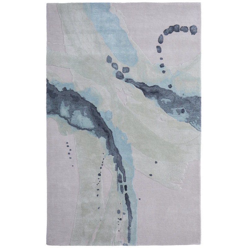 Keithline Modern Abstract Area Rug, Rectangle 5' x 8'
