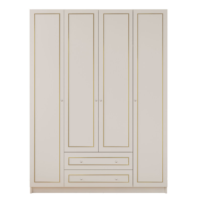 Vanegas 4 Door Manufactured Wood Wardrobe
