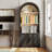 66.70 Inch Tall Arched Bookcase With Storage, Mid-Century Modern 3-Tier Arched Cabinet With Door, Arched Bookshelf Cabinet With Open Display Storage Shelf For Office Dining Room Living Room