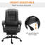 Fauteuil de bureau massant à dossier haut avec 6 points de vibration, fauteuil d'ordinateur inclinable en cuir PU, fauteuil de bureau ergonomique avec repose-pieds et télécommande de réglage en hauteur