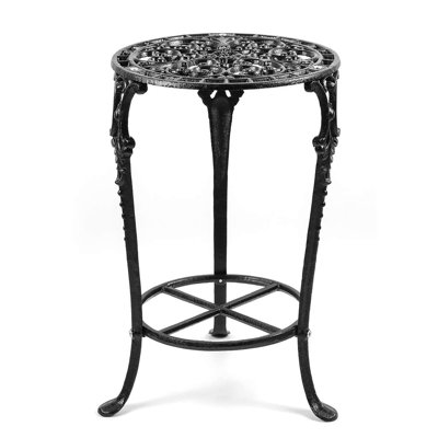 Plant Stand 18.8 Inches Tall, Cast Iron Potted Plant Stand, 2-Tier Metal Planter Stand, Flower Pot Stand by Alcott Hill