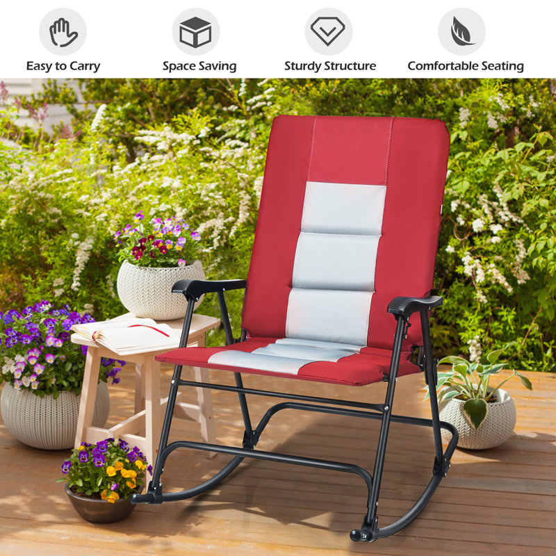 Chaise de patio Arlmont & Co. Britt, Rouge