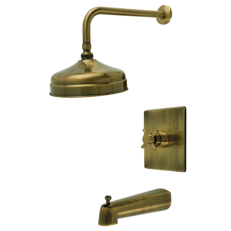 Kingston Brass Concord Single-Handle Pressure Balanced Tub And Shower Faucet, Antique Brass