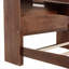 Lit double en bois de pin massif avec tête de lit bibliothèque, lumière DEL à détecteur de mouvement à trois modes, style contemporain, brun riche