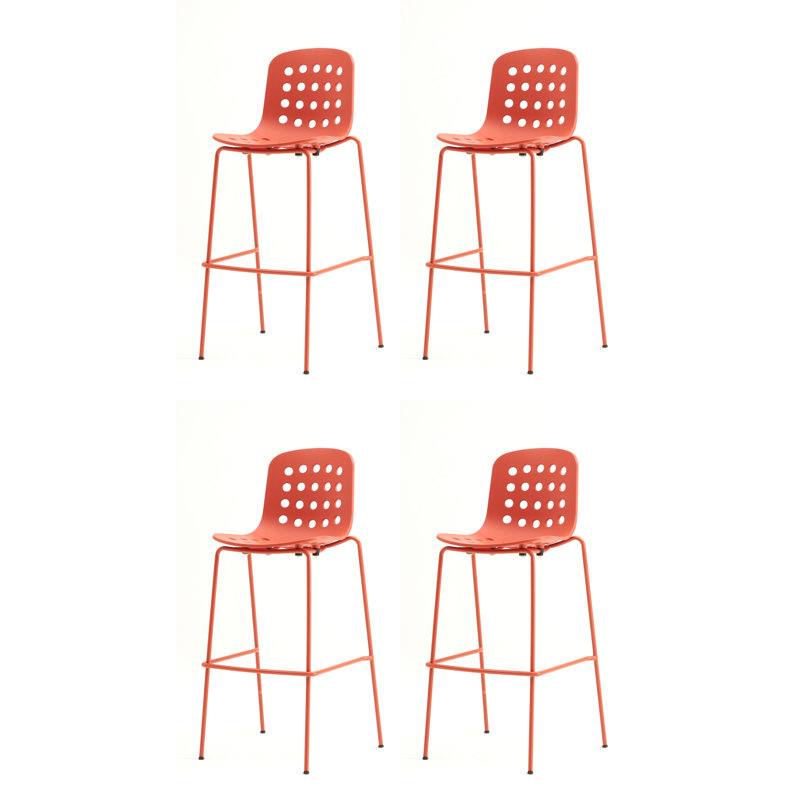Holi Counter Stool with Steel Frame, Terracotta