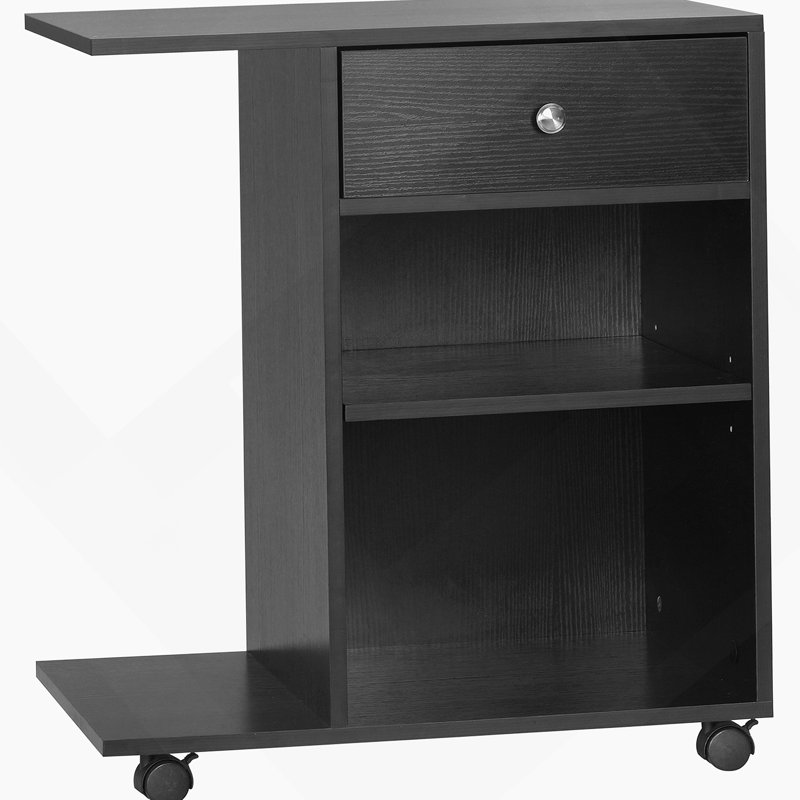 Bureau d'imprimante Vinsetto, support pour chariot roulant avec roulettes et tablette réglable